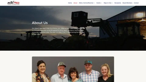 Actual Agri-Med Crisis Foundation website preview